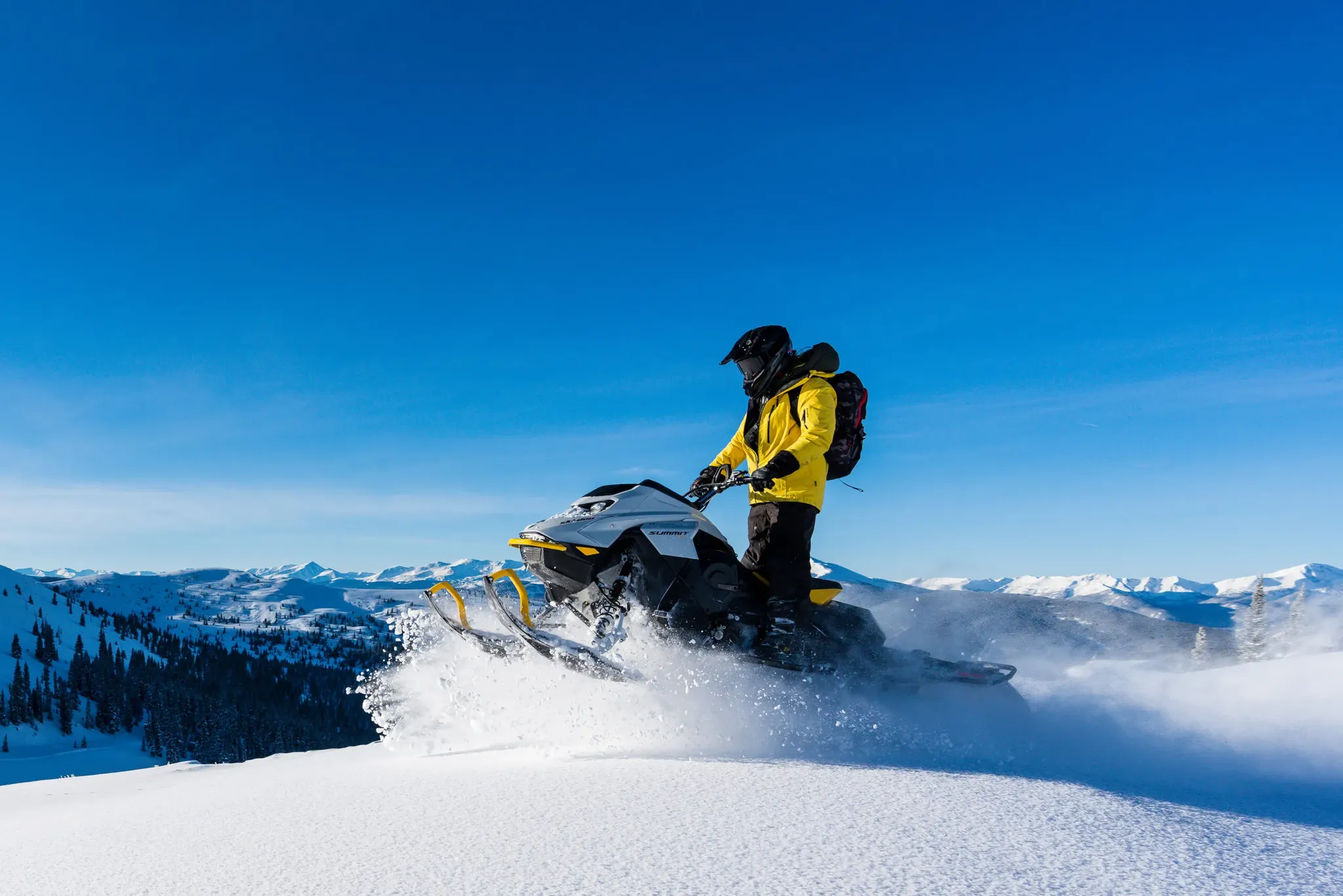 High Performance Beaver Creek snowmobile tour through Rocky Mountain backcountry